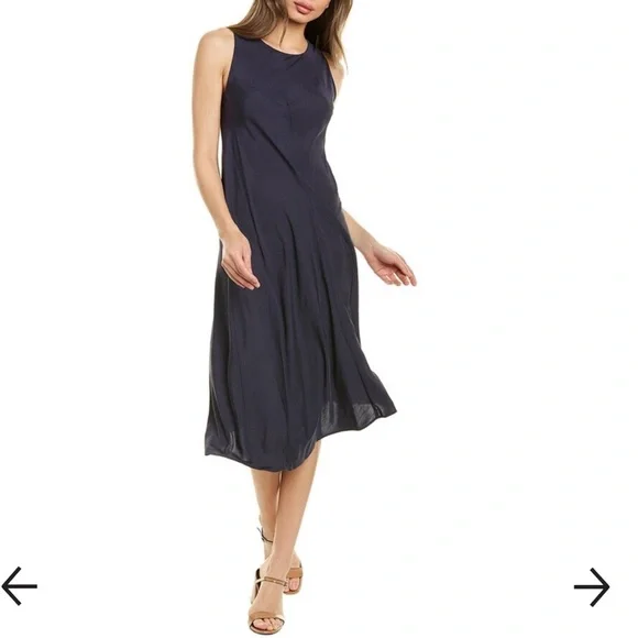Robe Vince Sans Manches, Couleur Bleu Marine, Taille XS - Neuf Avec étiquettes, Modèle Bias Sleeveless Dress